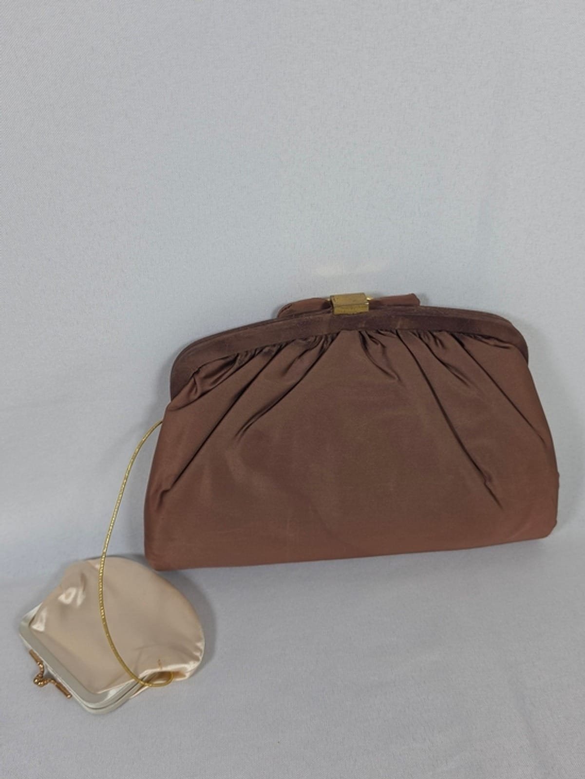 2048 38959b9e 5523 4b98 a9fc 3aea9226a969 1781591304137 525290406.jpeg Ingber Rhinestone Clasp Evening Clutch Brown Satin Small Women The Hook