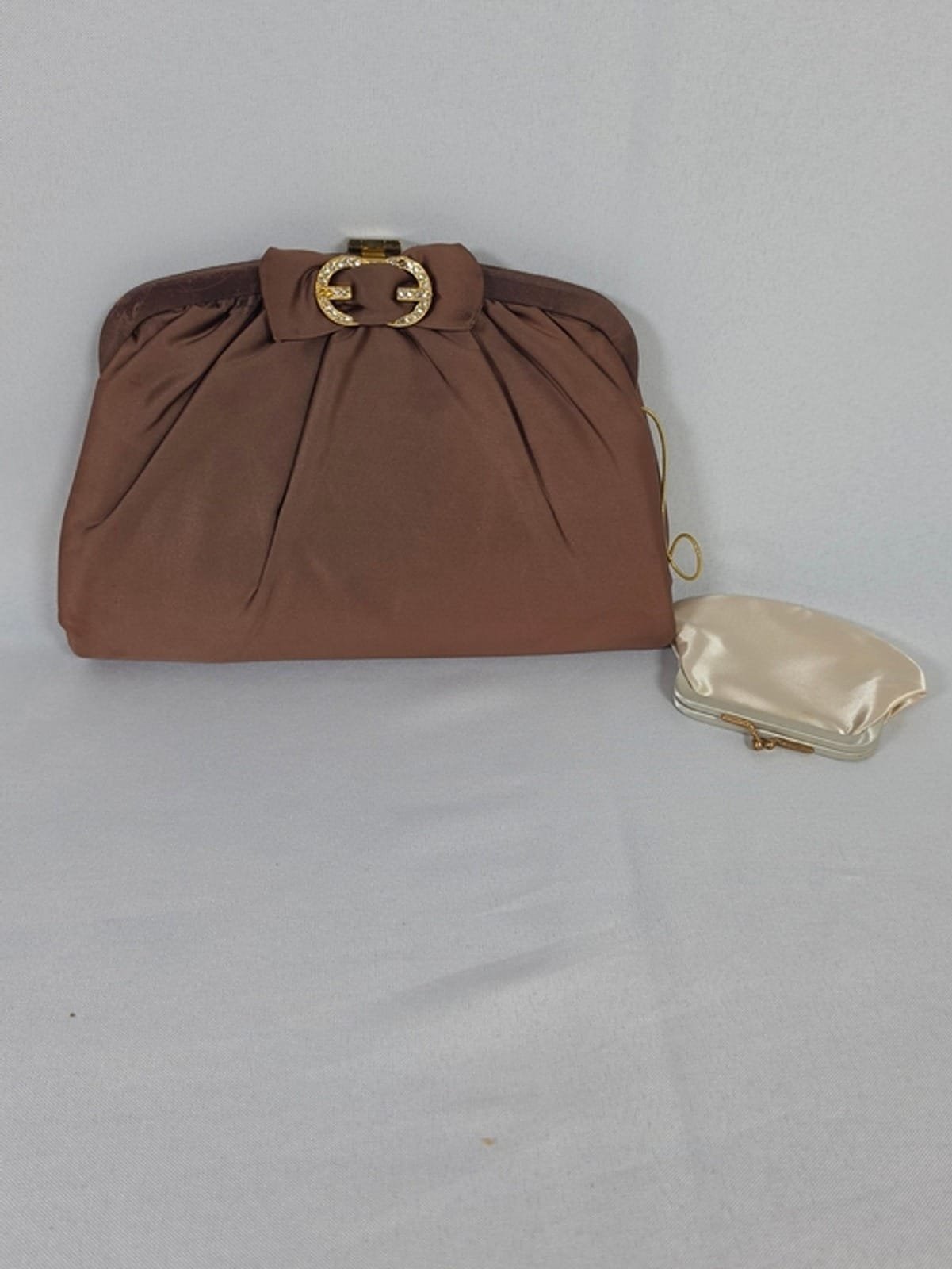 2048 38959b9e 5523 4b98 a9fc 3aea9226a969 1781591304140 90071747.jpeg Ingber Rhinestone Clasp Evening Clutch Brown Satin Small Women The Hook