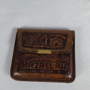 Vintage Mazatlán Mexico Hand Tooled Leather Souvenir Coin Purse Wallet