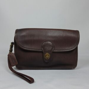 COACH Vintage Brown Leather Men’s Turnlock Clutch Wristlet Bag 9971 USA M OS