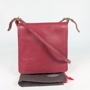 Coach Legacy 9821 Vintage Red Flap Smooth Leather Small Crossbody Bag Womens
