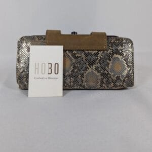 Hobo The Original, Snakeskin-Embossed Leather Kiss-Lock Wristlet Clutch