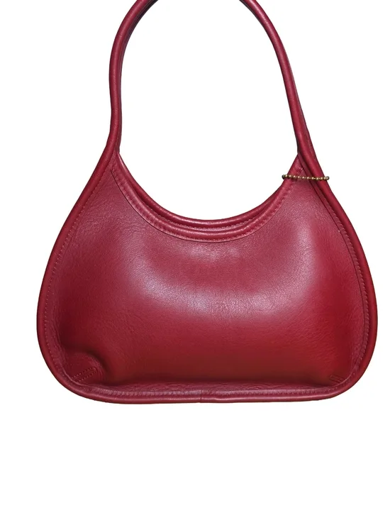 COACH Vintage Ergo Mini Hobo Shoulder Bag Red Leather Size Small